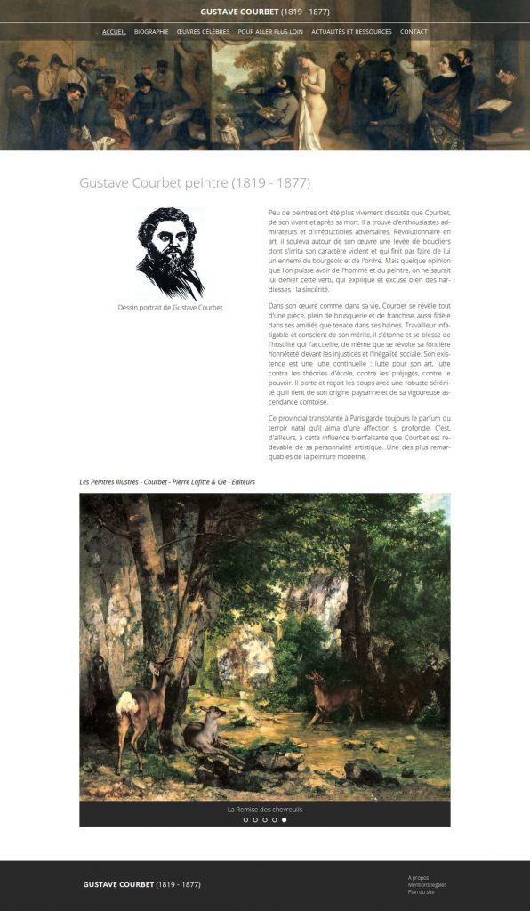 Site de présentation sur Gustave Courbet